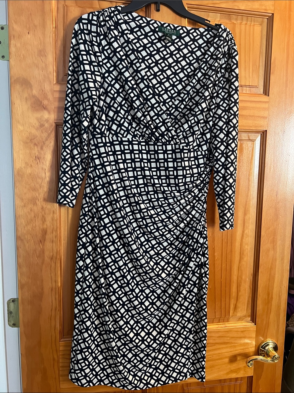 Women’s Faux Wrap Dress Size 10 Navy & White